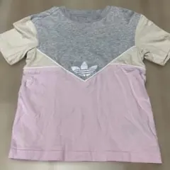adidas アディダス キッズ Tシャツ ピンク グレー 110のサムネイル