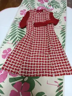 美品❣大人可愛い❣エムズグレイシーのニット長袖ワンピース　フィット&フレアドレス