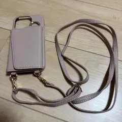 ピンク iPhone用ケース カードポケット付き