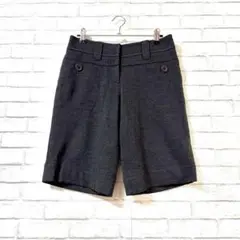 美品【EPOCA/エポカ】ボタン付きスマートハーフパンツ38 ポケット 羊毛