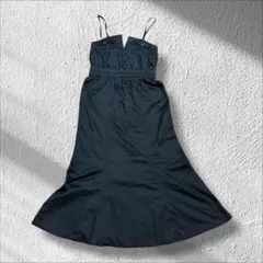 【GRL】レディース　ロング　キャミワンピース　ブラック　M