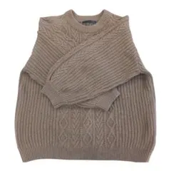 Heather ケーブルニット ベージュ 背面レースアップ デザインセーター