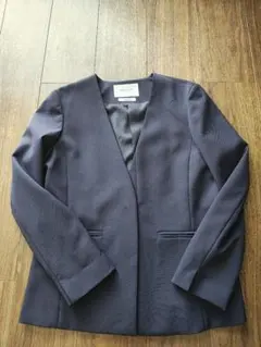 ノーカラージャケット ネイビー