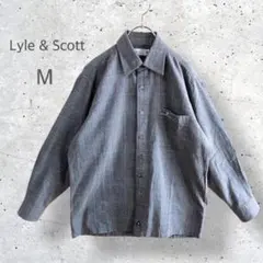 【LYLE & SCOTT】　チェック　長袖シャツ　シェルボタン　日本製　M