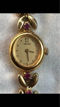 SEIKO 腕時計 ゴールド リーフデザイン