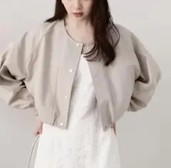 美品　プロポーション　ダブルクロスブルゾン　ショートジャケット