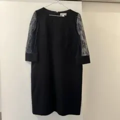 Sweet Mommy 授乳対応　ネイビー 膝丈ドレス M