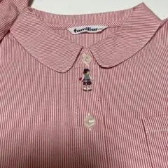 ハッチ様専用　familiar 赤と白ストライプ 長袖シャツ