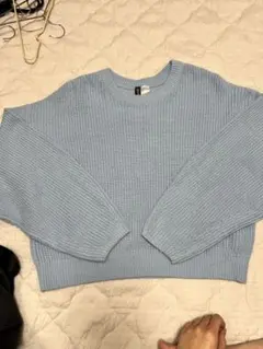 H&M DIVIDED ライトブルー クロップドニット 長袖