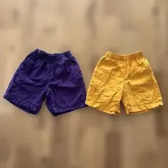 GU 半ズボン 120cm 紫色 黄色 2点セット