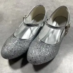 フォーマル シューズ ヒール 子供靴 発表会 22.5cm シルバー 女の子 星