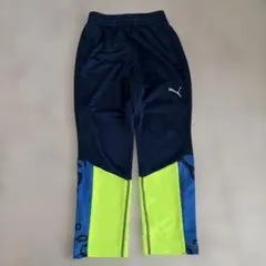 新品未使用 PUMA スポーツパンツ 140 サイズ ネイビー/ライム