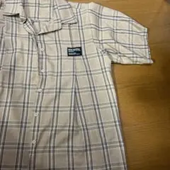 DAZY ベージュ チェック柄 半袖シャツ L