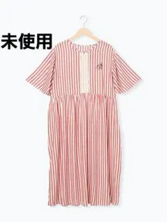 ♥未使用♥ サマンサモスモスホームズ ルームウェア ワンピース 赤ストライプ
