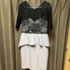 Jewel レーストップ ペプラムナイトドレス