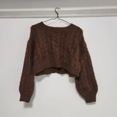 Ungrid ブラウン クロップド セーター