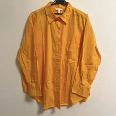 【試着のみ美品】H&M◆コットンシャツXLオレンジ