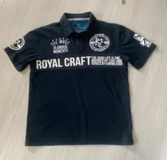 ROYAL CRAFT ポロシャツ ブラック 刺繍ロゴのサムネイル