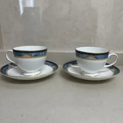 極美品】(C)ノリタケ ポロネーズ カップ＆ソーサー 2客セット ペア