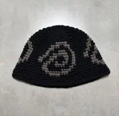 ビーニー　バケハ　クロシェハット　男女兼用 クラッシャーハット　渦巻き