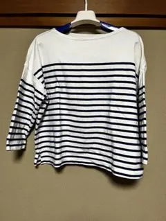 ストライプ五分袖カットソー