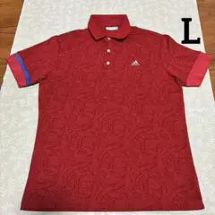 美品　adidas ゴルフ　吸水速乾　ストレッチ　半袖　ポロシャツ　赤　L