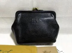 (新品未使用品)IL BISONTE 黒 レザー コインケース がま口
