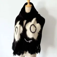 【美品】MARY QUANT マリークワント　花柄　マフラー　ふわふわ
