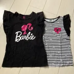 Barbie フリル袖 Tシャツ 2枚セット 140