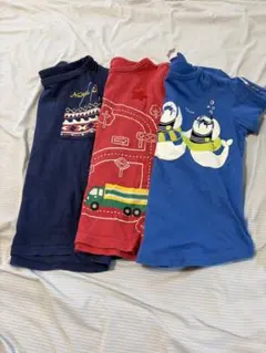 110サイズ Tシャツ 3枚セット ネイビー レッド ブルー