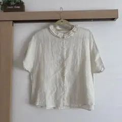 nest Robe ネストローブ リネンフリル襟ブラウス 半袖のサムネイル