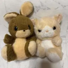 レトロ ぬいぐるみの三英 うさぎ 猫 ぬいぐるみ セット