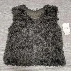 新品タグ付き しまむら2way フェザーベストＭサイズ チャコールグレー