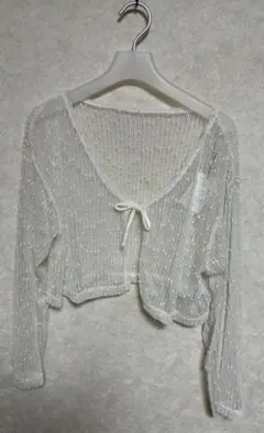 【新品、未使用】GRL グレイル 透かし編み ショートカーディガンのサムネイル