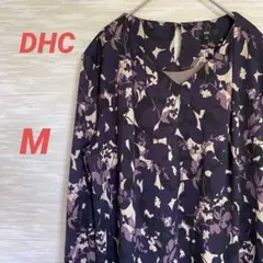 DHC 長袖ワンピース【M】ひざ丈 花柄 きれいめ エレガント 上品 0159のサムネイル