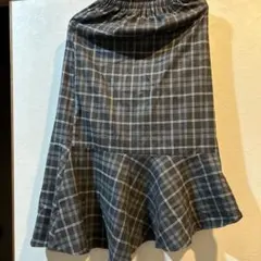 H チェック柄 マーメイドスカート ロングスカートのサムネイル
