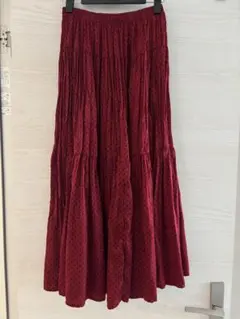 INES DE LA FRESSANGE 赤色ドット柄プリーツスカート S