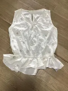 【Lily Brown】ノースリーブ貝柄ブラウス/フリー★アイボリー★刺繍