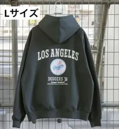 MLB公式 ドジャース ロゴ刺繍バックデザイン裏起毛フーディーパーカー