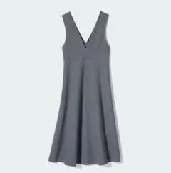 ブラッシュドジャージージャンパースカート ロングワンピース