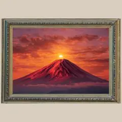 厄除け・商売繁盛✨赤富士✨No.133　【開運•風水•絵画風•ヒーリングアート
