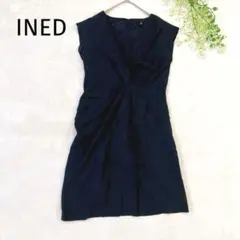 INED イネド　ノースリーブワンピース　ワンピース　ひざ丈　ネイビー　7