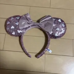 ミニーマウス ハート模様スパンコール カチューシャ