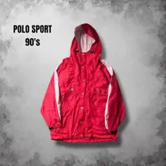 90s PoloSportナイロンフーデッドジャケットヴィンテージラルフローレン