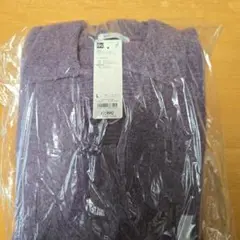 【新品】GU ブラッシーニットスキッパーポロシャツ　L Purple