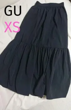 GU ジーユー ティアード フレア ロング スカート XS