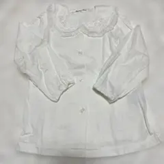 お値下げ中です☺️長袖ブラウスホワイトシャツ レース襟90