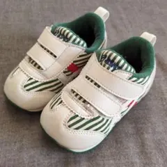 asics　ベビーシューズ 13.5cm　緑ストライプ