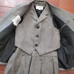 J.プレス チェック柄 キッズ用フォーマルスーツ3点セット 110cm