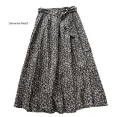 [美品]SM2 サマンサモスモス♪花柄 ロングフレアスカート